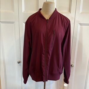 Banana Republic Maroon Jacket with Ribbed Collar